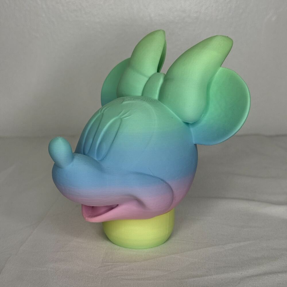 Rainbow Mouse Head Jar Container Hidden Storage Pastel Cute 5.5"